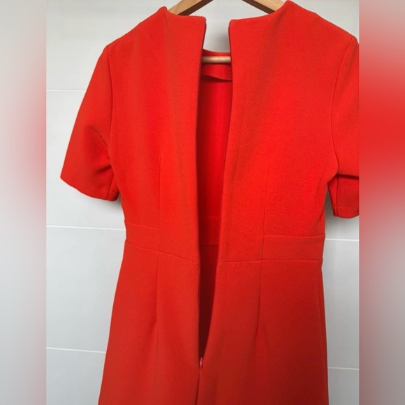 Topshop Orange 1960s-style popper shift dress Size US 4 - Picture 5 of 9